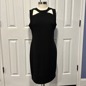 Calvin Klein Black Sheath Cut Outs Dress Like New 16